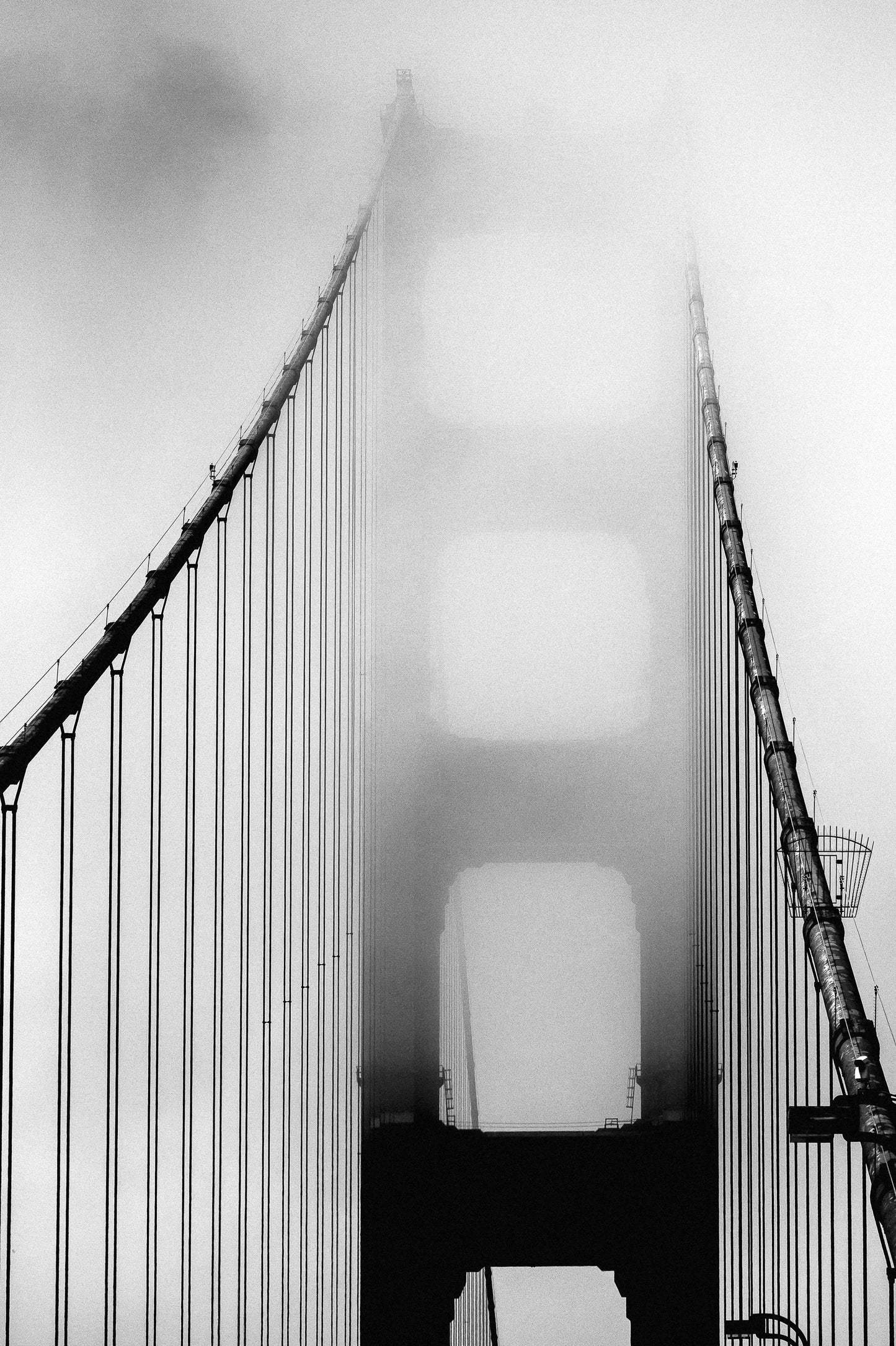 Set of 2: (L) Golden Gate Bridge Cloaked In Fog & (R) Golden Gate Bridge Abstract, San Francisco - 2018